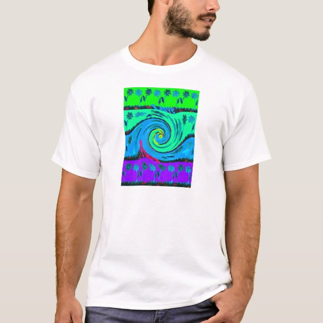 Cool I Liebe Hawaii: Design von Blumenmustern für  T-Shirt (Vorderseite)