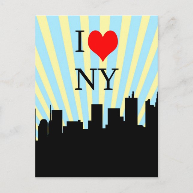 Cool I Liebe Herz New York Design Postkarte (Vorderseite)