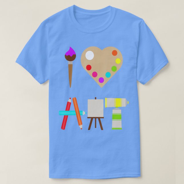 COOL I LIEBE KUNST FUN FARBIGE KÜNSTLER UND CRA T-Shirt (Design vorne)