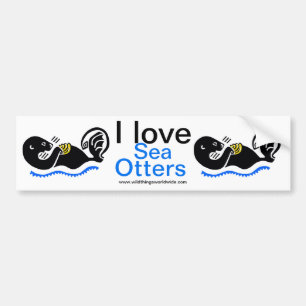 Cool I Liebe Sea OTTERS - Autoaufkleber