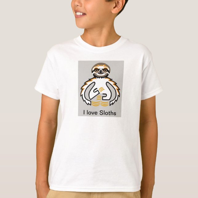 Cool I Liebe SLOTHS - Tiergrafik - Wildtiere T-Shirt (Vorderseite)
