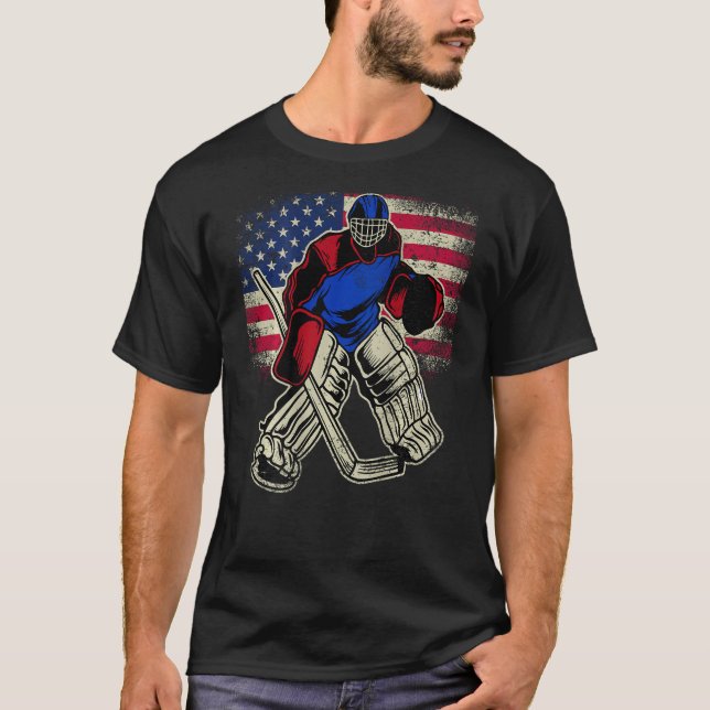 Cool Ice Hockey Player Sports Family Hockey 4th of T-Shirt (Vorderseite)