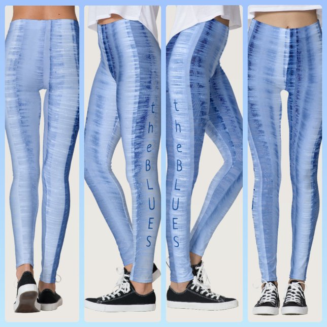 Cool Icy Light Blue Stripes Chic Leggings (Von Creator hochgeladen)