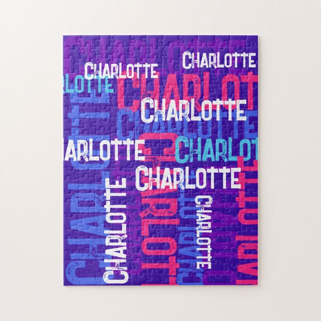 Cool IHRER NAME Wiederholungsmuster Puzzle (Vertikal)