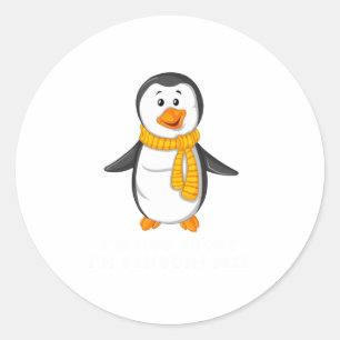 Cool Im nicht Kurz Im Penguin Size Funny Ani Runder Aufkleber