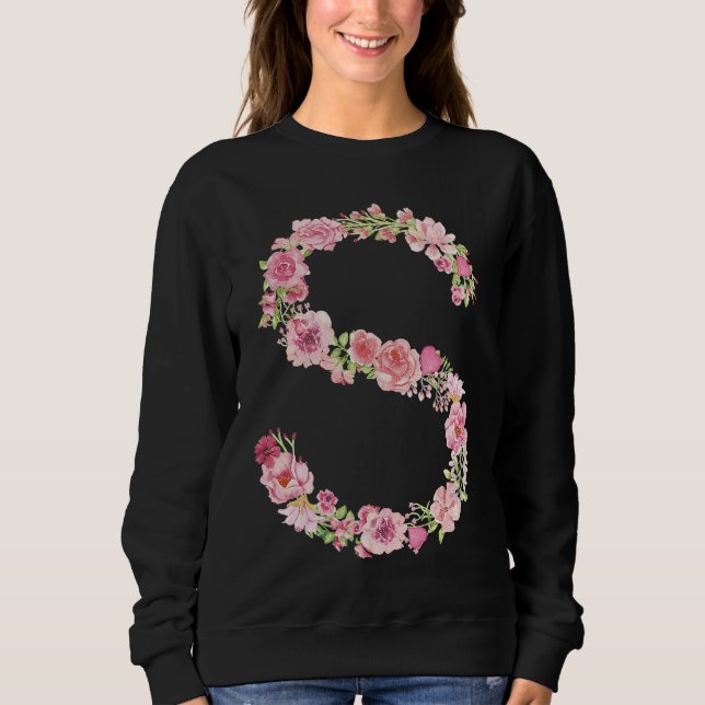 Cool Initial Alphabet Monogram Flowers  Floral Let Sweatshirt (Vorderseite)