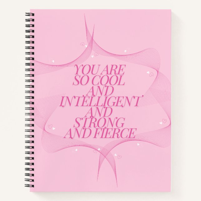 Cool, Intelligent, Stark, Furchtlos, Chefin, Rosa Notizbuch (Vorderseite)