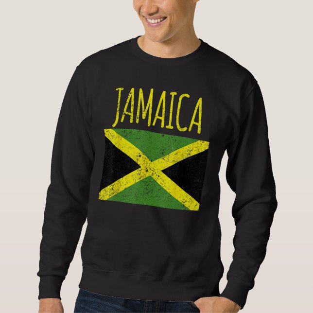 Cool Jamaica distresssed Jamaican flag proud Jamai Sweatshirt (Vorderseite)