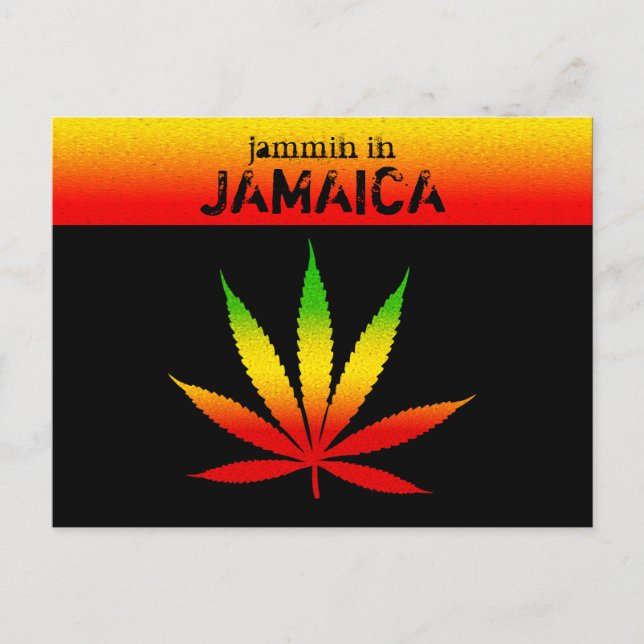 Cool Jammin in Jamaica Reggae Rasta Postcard Postkarte (Vorderseite)