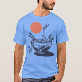 Cool Japanese Skeleton In Ramen Soup Bowl Drinking T-Shirt