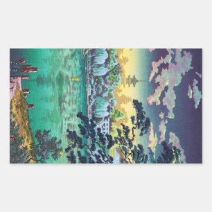 Cool japanese Ueno Shinobazu Pond Tsuchiya Koitsu Rechteckiger Aufkleber