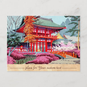 Cool Japanisch Red Tempel Spring Asano Takeji Postkarte