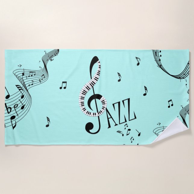 Cool Jazz Aqua Strandtuch (Vorderseite)