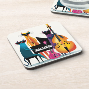 Cool Jazz Cats Musiker Band Getränkeuntersetzer