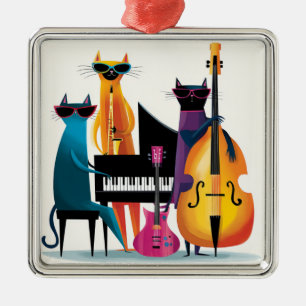 Cool Jazz Cats Musiker Band Ornament Aus Metall