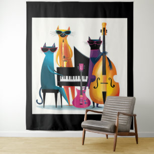 Cool Jazz Cats Musiker Band Wandteppich