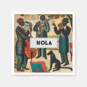 Cool Jazz Trio in NOLA Paper Napkin Serviette
