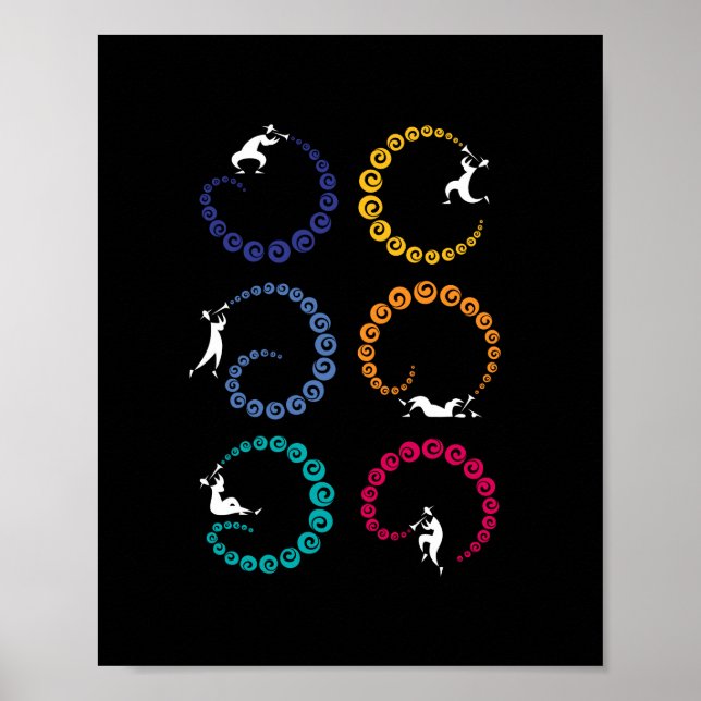 Cool Jazz Trumpet Musician Rainbow Poster (Vorne)