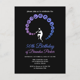 Cool Jazz Trumpet Musiker 50. Geburtstagsparty Einladungspostkarte