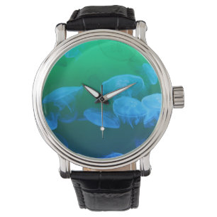 Cool Jellyfish Green Blue Gradient Armbanduhr