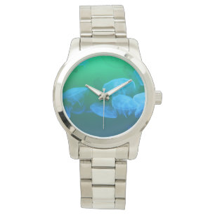 Cool Jellyfish Green Blue Gradient Armbanduhr