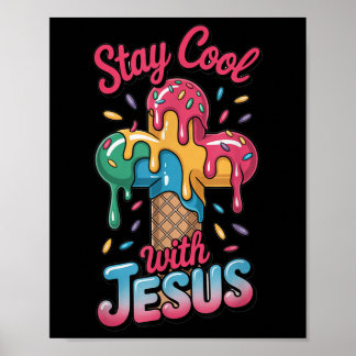 Cool Jesus kidbt Eiscreme Tropfen Jungs Christlich Poster