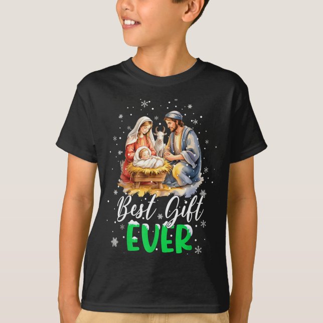 Cool Jesus Nativity Scene Christian Ever Christmas T-Shirt (Vorderseite)