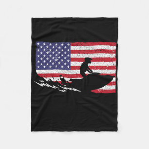 Cool Jet Ski for Men Skiers US amerikanische Flagg Fleecedecke
