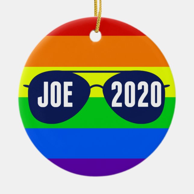 Cool Joe Biden 2020 Rainbow-Sonnenbrille Keramik Ornament (Vorne)