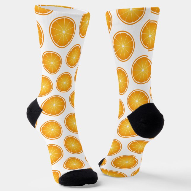 Cool Juicy Orange gelbe Fruchtspalte weiß Socken (Gewinkelt)