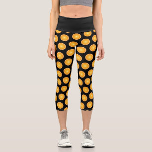 Cool Juicy Orange Obstschnitten auf schwarz Capri Leggings