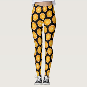 Cool Juicy Orange Obstschnitten auf schwarz Leggings