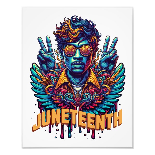 Cool Juneteenth Black History Month Angel Freedom  Fotodruck (Vorne)