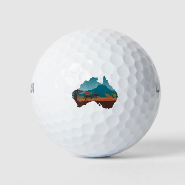 Cool Kangaroo Australien Reiseunterstützung Austra Golfball (Vorderseite)