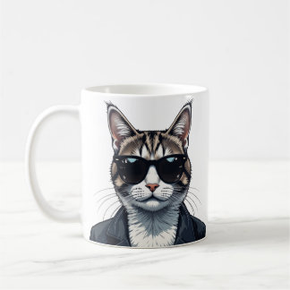 Cool: Katze mit Schatten Kaffeetasse