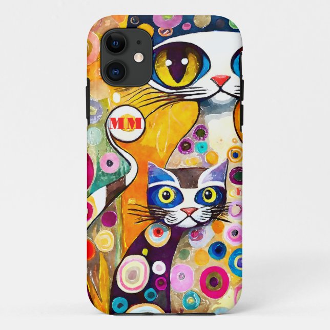 Cool Katzen Abstrakt Case-Mate iPhone Hülle (Rückseite)