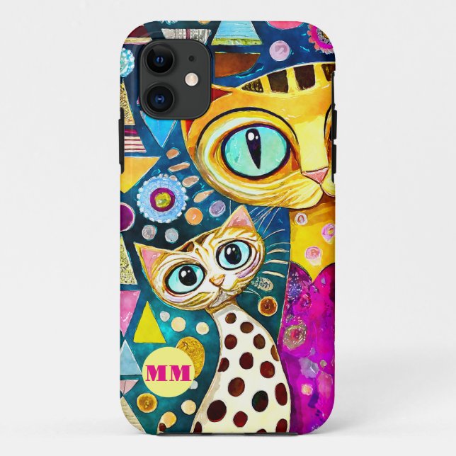 Cool Katzen Abstrakt Case-Mate iPhone Hülle (Rückseite)