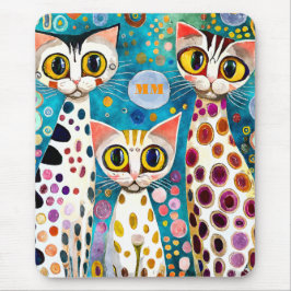 Cool Katzen Abstrakt Mousepad