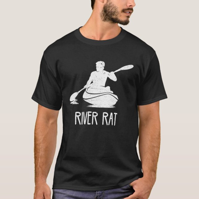 Cool Kayak River Rat river kayaking mens kayak T-Shirt (Vorderseite)