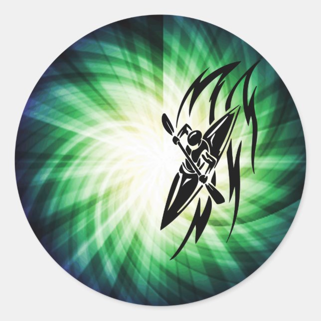 Cool Kayaking Runder Aufkleber (Vorderseite)