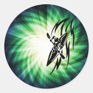 Cool Kayaking Runder Aufkleber