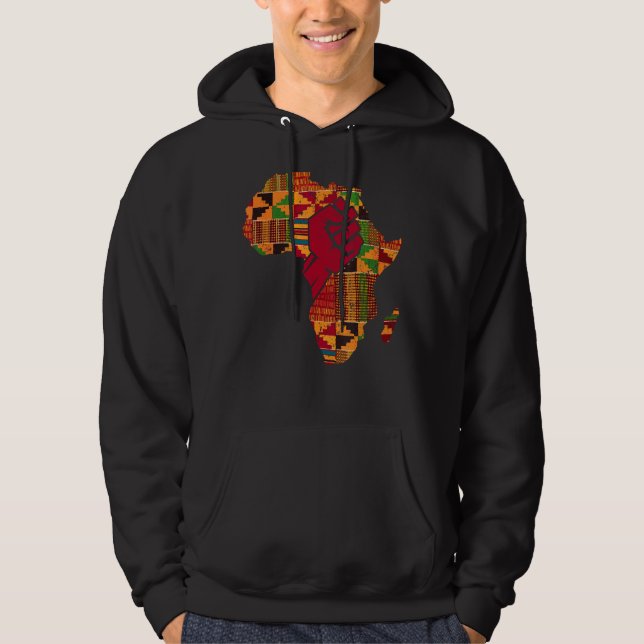 Cool Kente Cloud Art Men Afrika Karte Hoodie (Vorderseite)