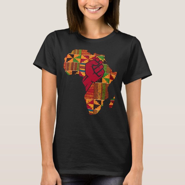 Cool Kente Cloud Art Men Afrika Karte T-Shirt (Vorderseite)