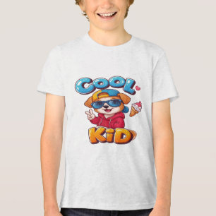 Cool Kid Puppy: Hund mit Sonnenbrille und Eiscreme Tri-Blend Shirt