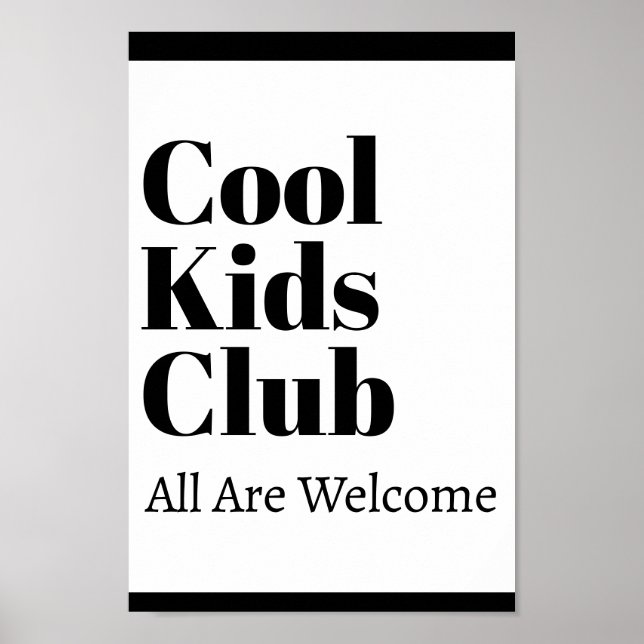 Cool Kids Club Einfach Stilvolle moderne Schulausb Poster (Vorne)