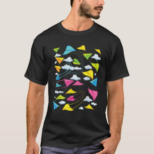 Cool Kids Colorful Paper Flugzeug Funny Origami Ai T-Shirt