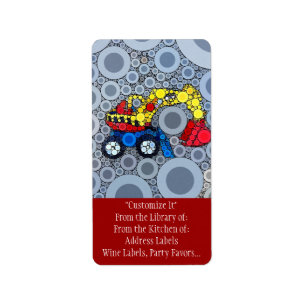 Cool Kids Construction Truck Bagger Digger Adressaufkleber