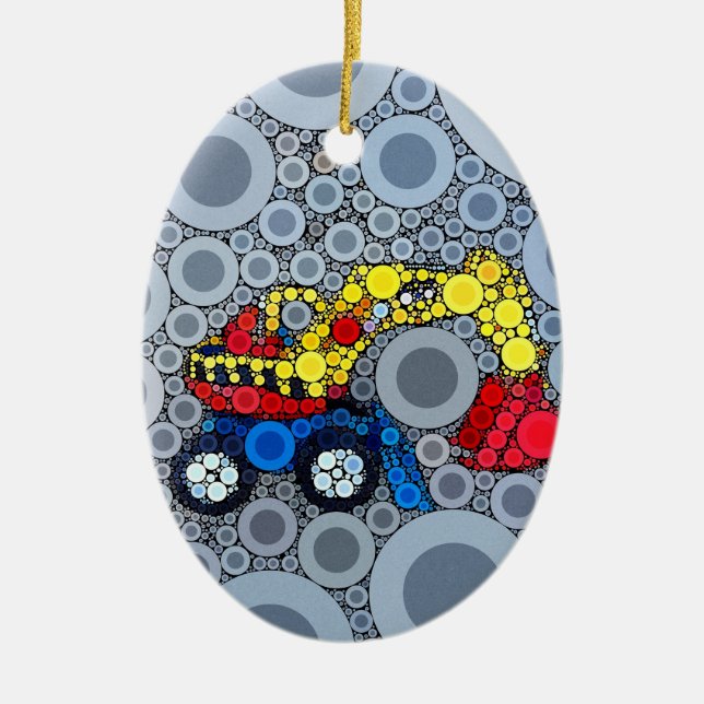 Cool Kids Construction Truck Bagger Digger Keramikornament (Vorne)