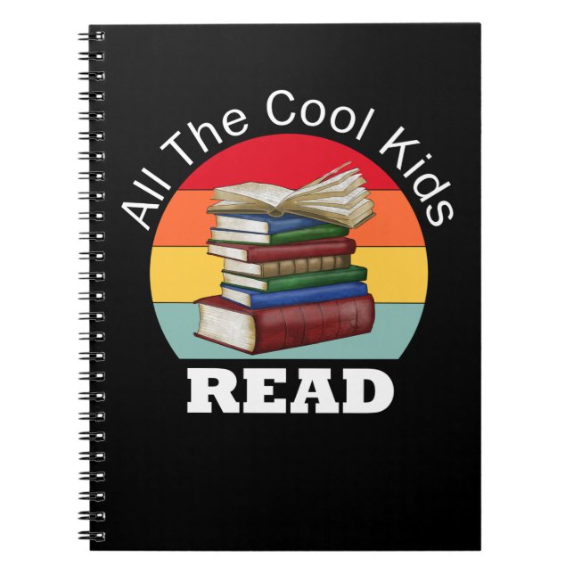 Cool Kids Read Book Reader Funny Bookworm Notizblock (Vorderseite)