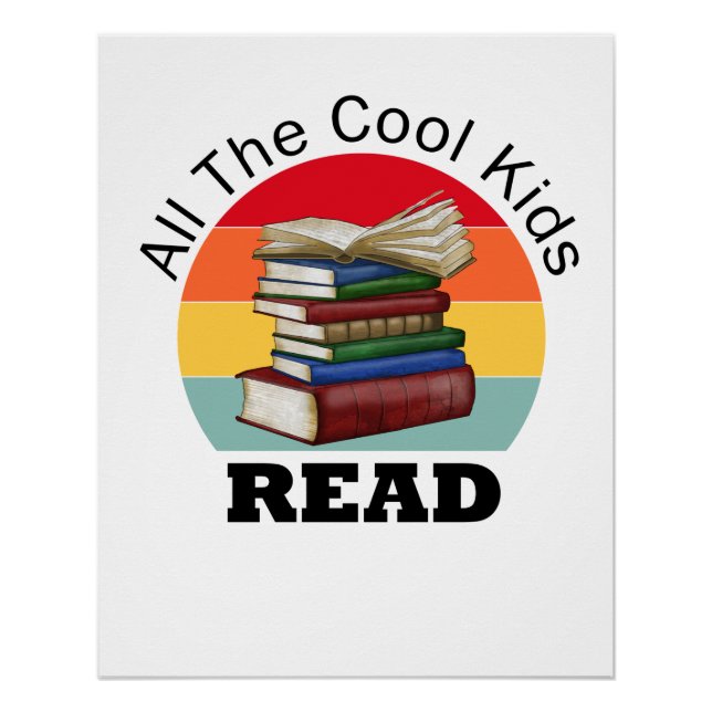 Cool Kids Read Book Reader Funny Bookworm Poster (Vorderseite)